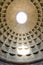 Upward view of the Pantheon dome hole /oculus/, Rome, Italy.