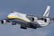 UR-82009 Antonov airplane flying up in the sky