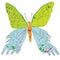 Urania chrysiridia butterfly childish illustration