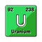 uranium chemical element color icon vector illustration