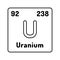 uranium chemical element line icon vector illustration