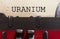 Uranium typed in a vintage paper