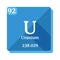 Uranium U - element of the Periodic table.