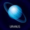 Uranus icon, cartoon style