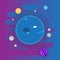 Uranus icon - flat illustration, space elements