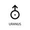 Uranus icon. Planet symbol. Vector black sign on white. Astrological calendar. Jyotisha. Hinduism, Indian or Vedic