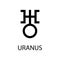 Uranus icon. Planet symbol. Vector black sign on white. Astrological calendar. Jyotisha. Hinduism, Indian or Vedic