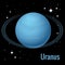 Uranus planet 3d vector illustration. High quality isometric solar system planets.