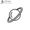 Uranus planet icon thin line, linear, outline vector. Uranus planet simple sign