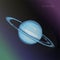 Uranus planet with ring on the dark starry cosmic sky. vector illustration for educational publications postcards postcards school