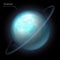 Uranus realistic planet is isolated on the cosmic sky in the darkness of the galaxy