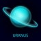 Uranus. Realistic planet of the solar system. Gas giant.
