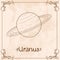 Uranus. Vintage stylized outline drawing of the Uranus. The symbols of astrology and astronomy