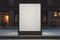 Urban advertising a blank black street billboard poster stand mockup