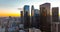 Urban aerial view of downtown Los Angeles. Panoramic city skyscrapers. LA background. Los Angeles city center.