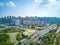 Urban architectural landscape and river bank in Nanning, Guangxi, China