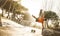 Urban athlete breakdancer performing acrobatic jump flip at skatepark