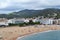 Urban beach in the town of Tossa de Mar in Spain