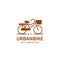 Urban Bike logo, classic Utility bicycle with front basket vector logo icon