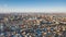 Urban bird`s eye view of Dnipro city skyline. Winter cityscape background.
