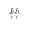 Urban and city element icon - bridge in trendy simple line art style