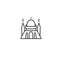 Urban and city element icon - government building, medieval castle in trendy simple line art style