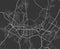 Urban city map of Karlsruhe. Vector poster. Grayscale street map