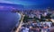 Urban city Skyline, Pattaya bay and beach, Thailand.