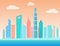 Urban City Skyscraper Buildings Coastline Vector