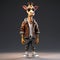 Urban Cool: 3d Cartoon Giraffe In Hip-hop Style