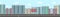 Urban district panorama. Modern town, apartment buildings or real estate background. Flat houses and cars on road vector