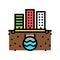 urban drainage system color icon vector illustration