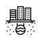 urban drainage system line icon vector illustration