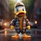 Urban Duck: A Cute 3d Cartoon Character In Stylish Attire