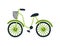 Urban eco friendly Pedal bike with a basket. Green Eco bicycle