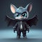 Urban And Edgy 3d Cartoon Bat With Big Blue Eyes