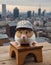 Urban Explorer Hamster with Bitcoin Cap AI Generative
