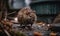 Urban Explorer Photo of brown rat navigating through a gritty urban landscape in the Concrete Jungle. Generative AI
