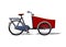 Urban family cargo bike flat vector. Urban cargo bicycle, leasure and sport transport for family. Bicycle illustration for a logo