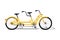 Urban family tandem bike flat vector. Urban bicycle, leasure and sport transport for family. Bicycle illustration for a logo or an