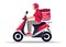 Urban food delivery semi flat RGB color vector illustration