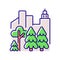 Urban forest RGB color icon