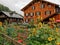Urban garden in the hamlet of Elm Switzerland