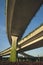 Urban highway overpass covered with plants and copy space for yo