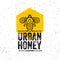 Urban Honey Organic Craft Vector Design Element. Line Bee Illustration On Textured Background