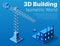 Urban industrial isometric 3d architectural flat plan