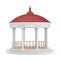 Urban Infrastructure Garden or Park Circle Gazebo with Greek Columns and Green Roof, or Pergola. 3d Rendering