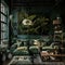 Urban jungle in trendy living room interior design