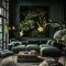 Urban jungle in trendy living room interior design