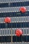 Urban Ladybug Sculptures on Modern Building Facade, Street View